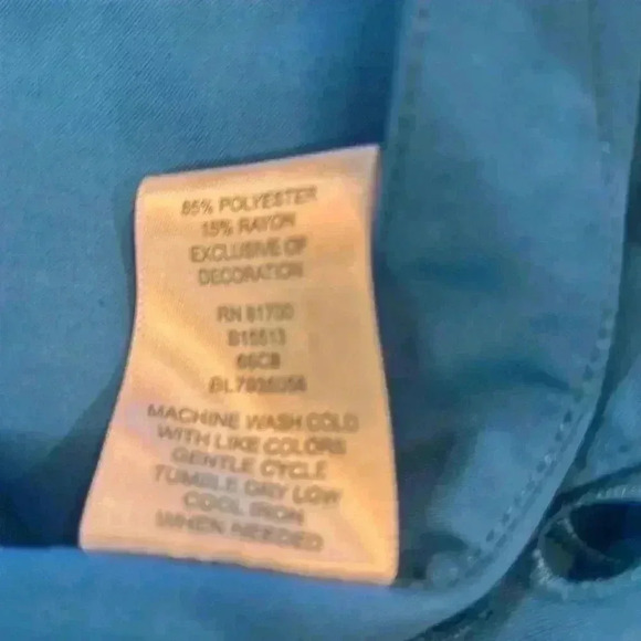 Blair Womens Blouse Royal Blue XL Pullover Laser Cutouts  Short Sleeves Unique - Picture 11 of 12